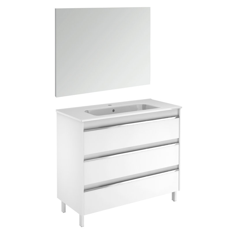 Belle 39.6'' W Single Vanity, Gloss White