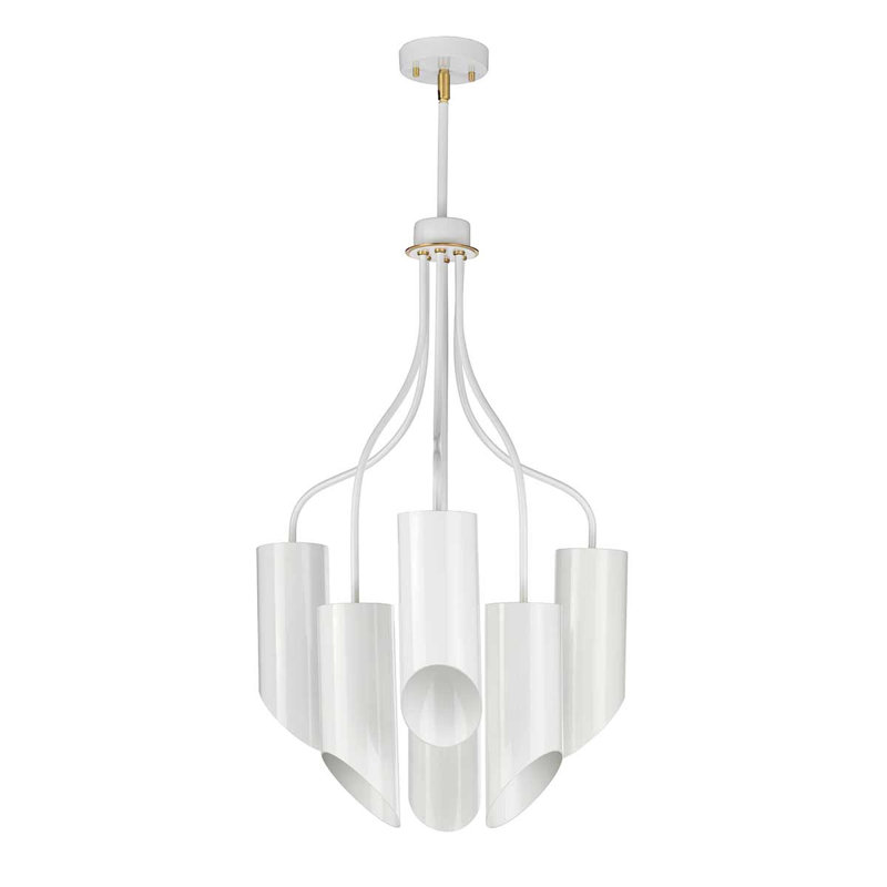 Demuth 6 - Light Shaded Chandelier, White