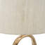 Lampe de table ovale en métal découpé avec abat-jour en lin crème