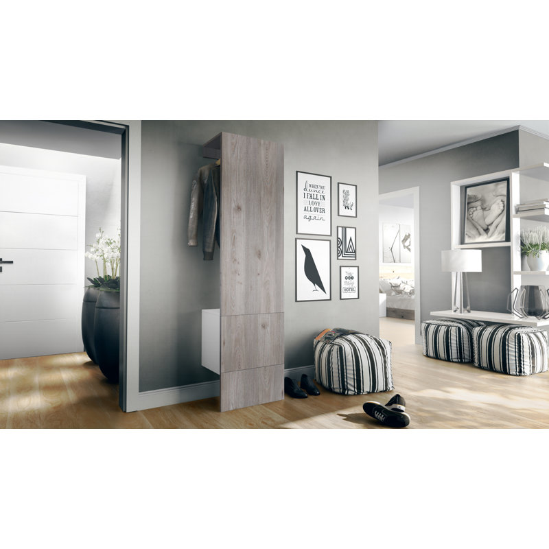 Callisto Hall Tree 52cm Wide with Shoe Storage, Nordic Oak