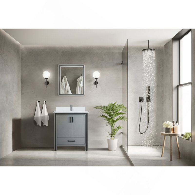 Dark Grey Bath Vanity 30 In. W X 22 In. D, With Cultured Marble Top