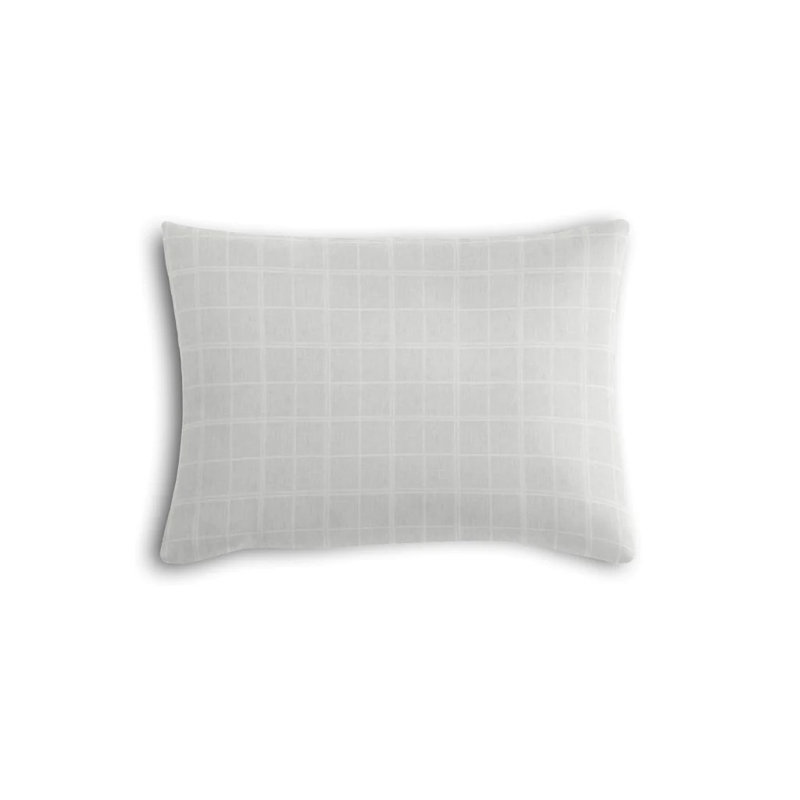 Landon Plaid Cotton Blend Reversible Throw Pillow, 14" x 36", Pearl