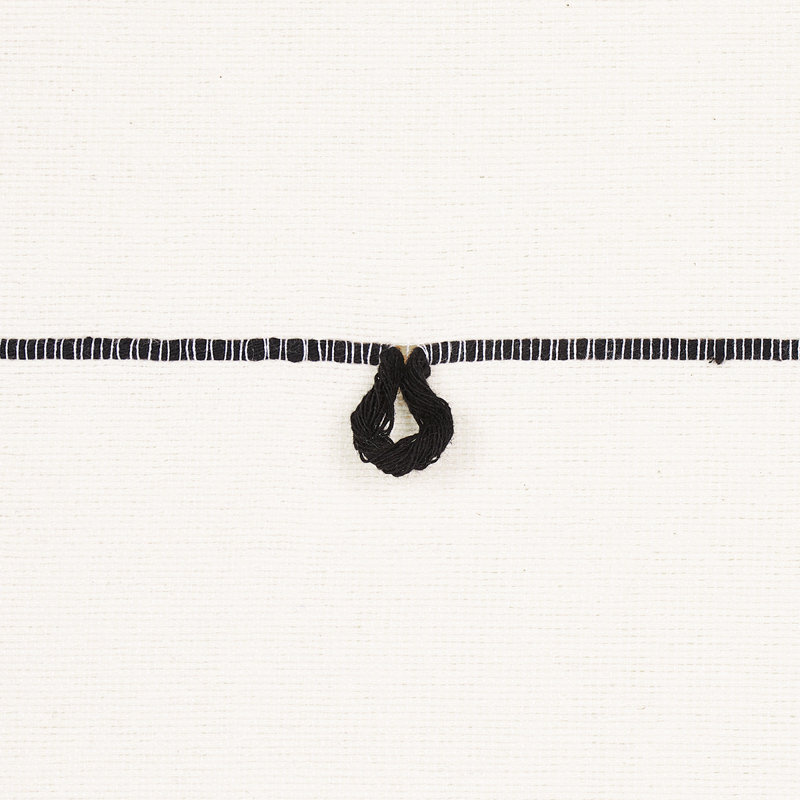 Globo Knotted Handwoven Fabric, Black