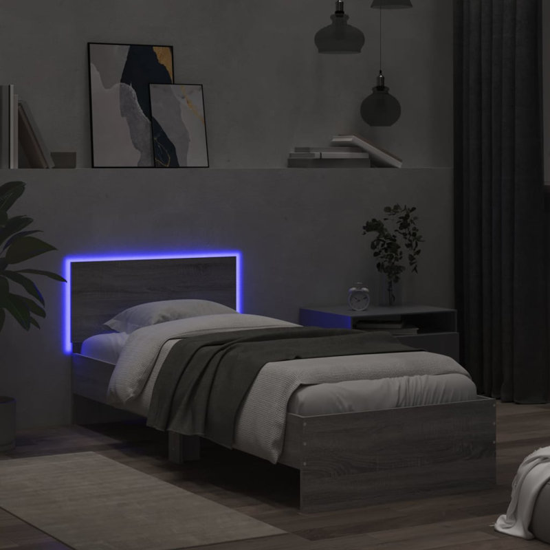 EU Single - 90 x 200 cm Bed, Grey Sonoma