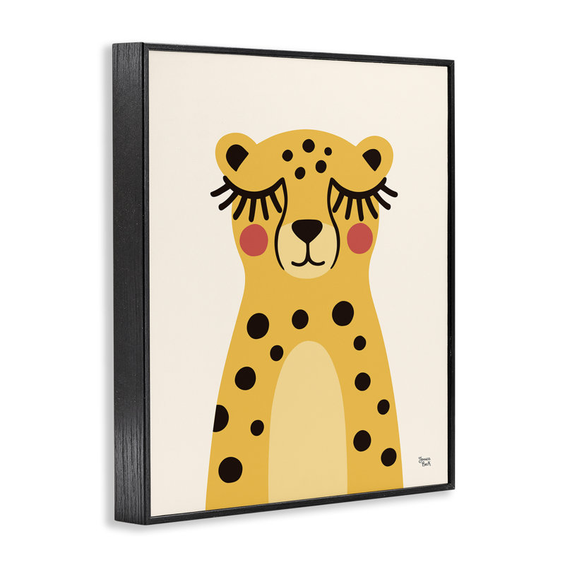Jaune, guépard, giclée encadrée par Jessica Beck, H 14 po x l 11 po, Giclée encadrée noir minuit