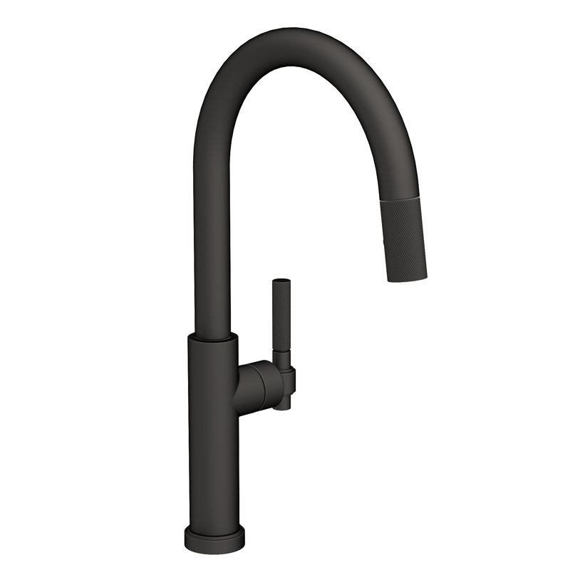 Muncy Single Handle Pull Down Kitchen Faucet, Flat Black