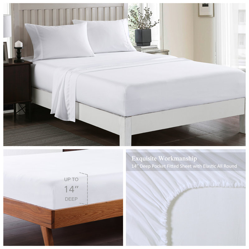 Microfiber Sheet Set, White, King