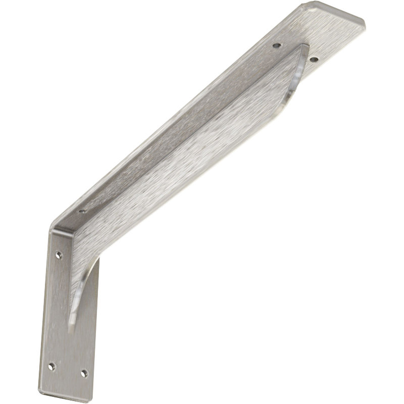 2"W x 16"D x 6 1/2"H Embrey Steel Bracket, Stainless Steel, 6.5" H x 2" W x 16" D, Stainless Steel