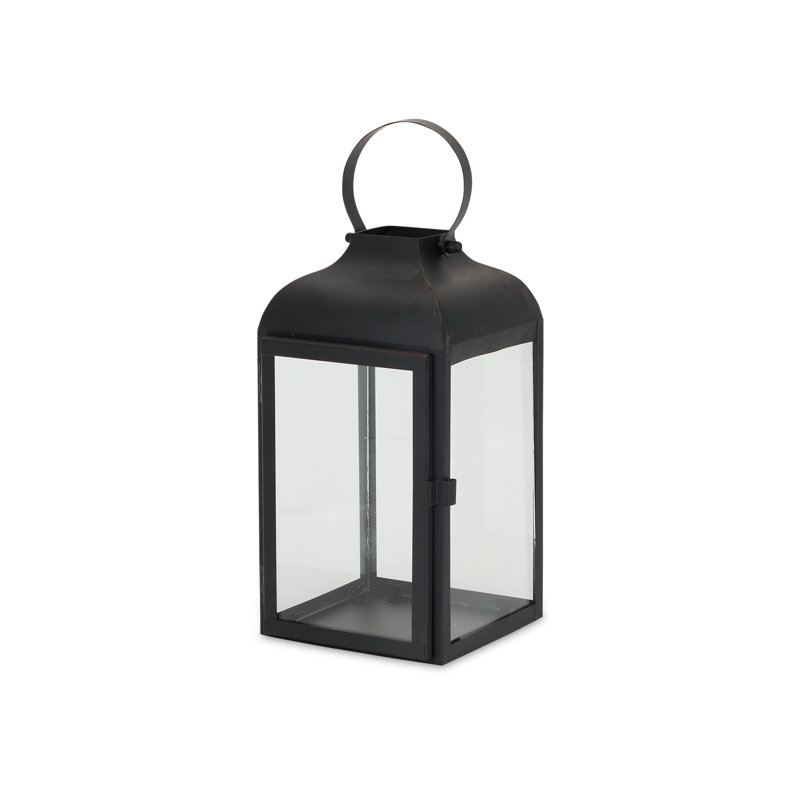 Modern Metal Lantern (Set of 3), Black