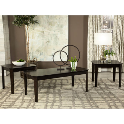 3 Coffee And End Table In Dark Brown, Rectangular Tables, Slim Straight Legs, Solid Wood + Build, Hairpin Base, Suited For Primary Living Spaces, 18 Inches Tall, 48.34 Wide, 23.5 Deep Rooms,