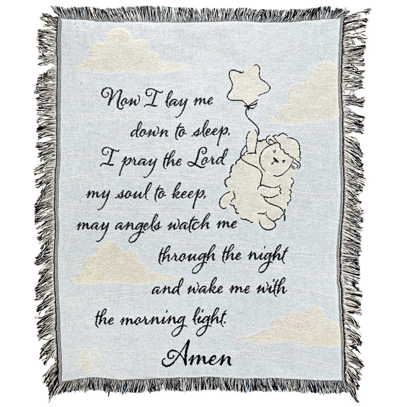 Tapestry Throw Now I Lay Me 37X50, Blue