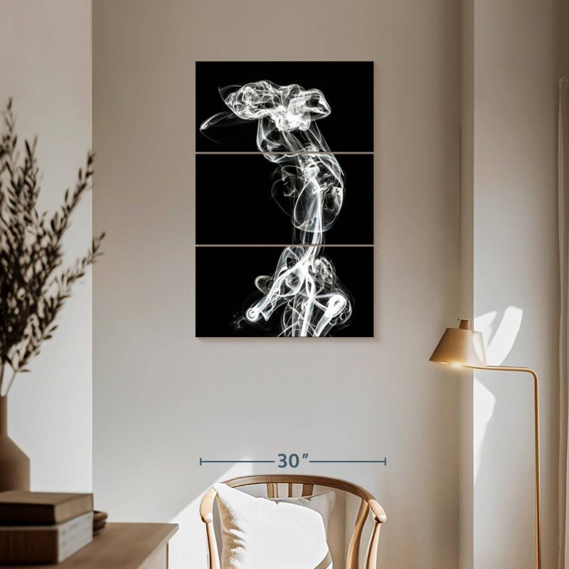 Senne fumée blanche abstraite - femme chimère, H 57 po x l 36 po