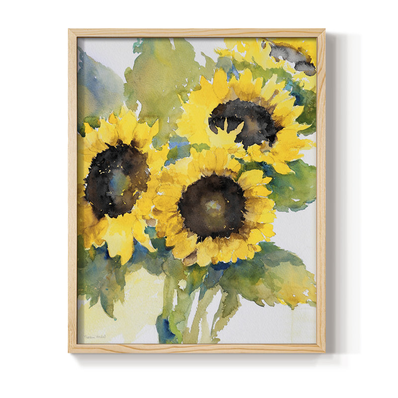 Sun Days II Framed Print - Solid Wood, Natural, 11" H x 9" W