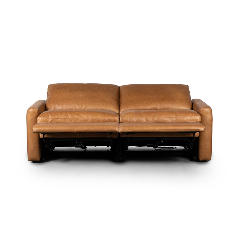 Tillery 78" Upholstered Power Reclining Loveseat, Sonoma Butterscotch Genuine Leather