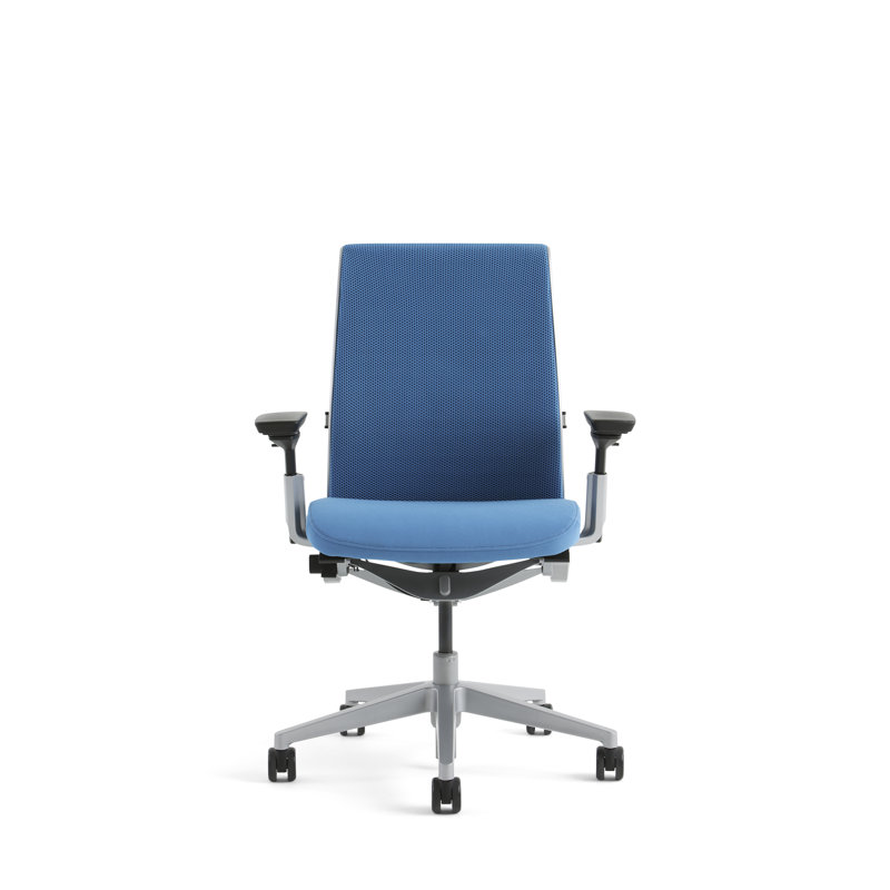 Think® Task Chair, Seagull, Carpet Casters, Pink Lemonade