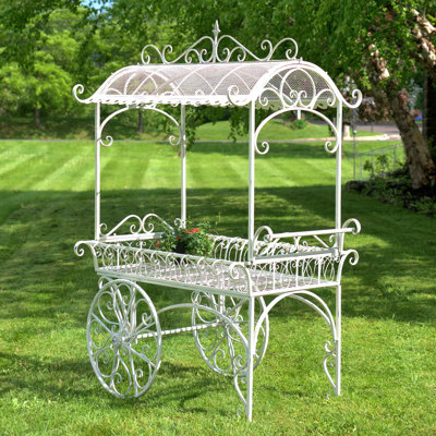 Tusheti Large Iron Flower Cart with Roof