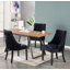 Rooker 4 Person Dining set - a Rectangular Extendable Dining Table with Metal Legs and a Set of 4 Quilted Ring Knocker Velvet Dining Chairs for Dining Room - Modern Dining Table Set-163890495