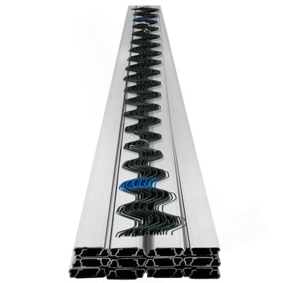 Fil à ressort et canal de verrouillage, serrure à ressort de 6,56 pi et ensemble de rainures en U pour serre, paquet de 20 fils de ressort revêtus de polyéthylène et canal en alliage d'aluminium, film plastique en plastique ou fixation de tissu d'ombrage avec vis