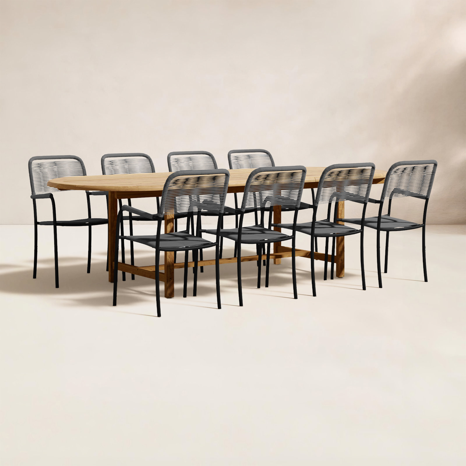 Anautica 118" Teak Patio Dining Set