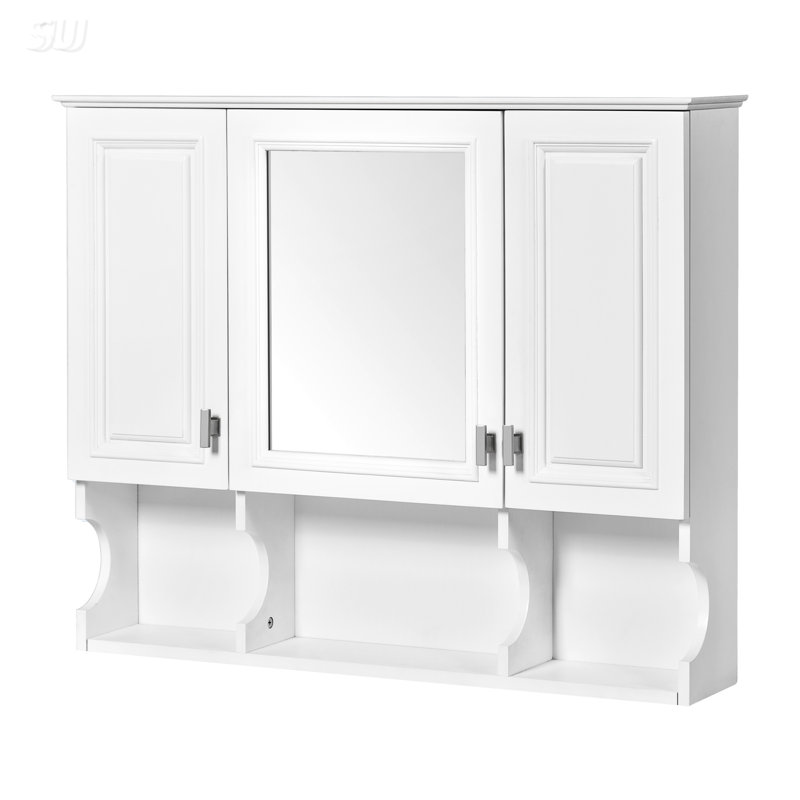 35'' X 28'' Wall Mounted Bathroom Medicine Cabinet With Mirror And Adjustable Shelves, Modern Storage Solution For Bathrooms And Bedrooms