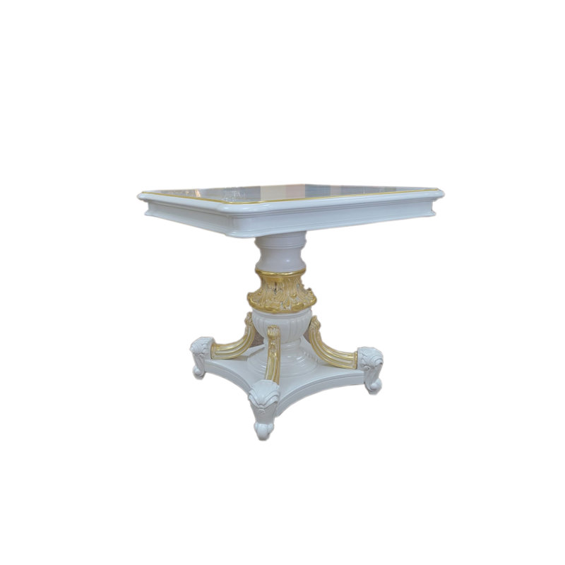 Solid Wood End Table, White
