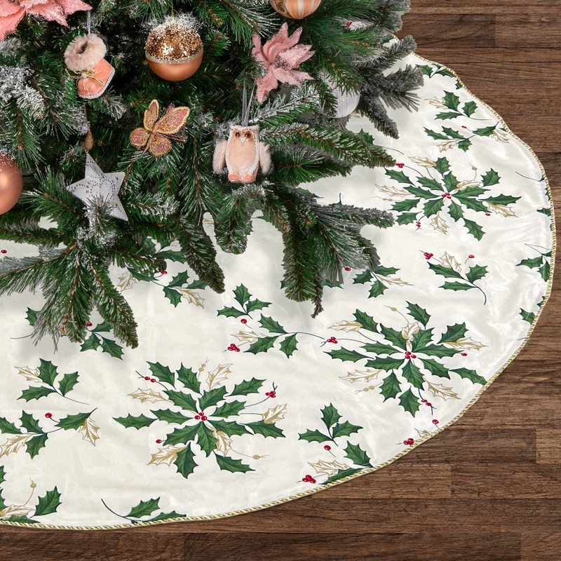 Jupe de sapin Lenox à motif de houx dispersé, multicolore - 132 cm (L) x 132 cm (l)