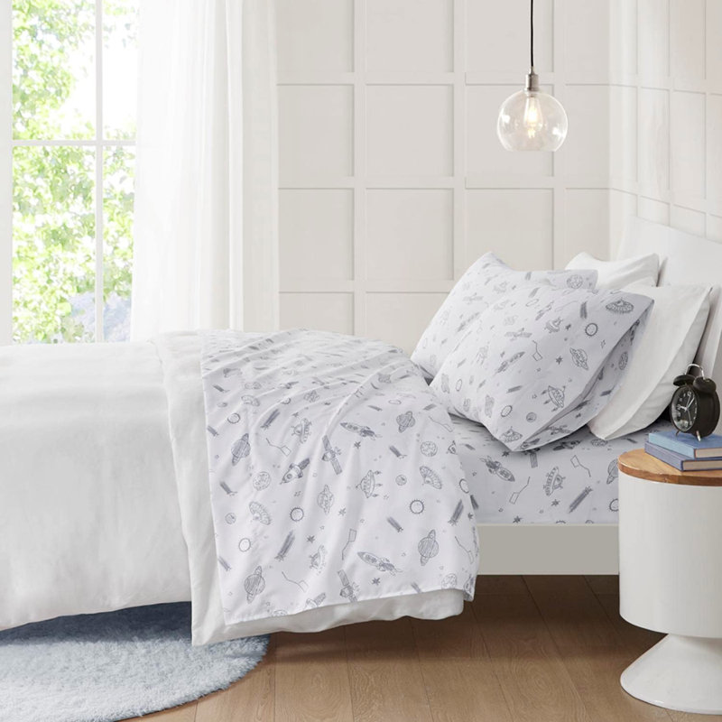 Printed Microfiber Sheet Set, Full/Double