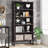 70.87" 5-Tier Sandalwood Heavy Duty Bookshelf Library Organizer For Living Room-384588761
