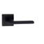  6 Pairs Leon Design Straight Door Handles on Square Rose in Matt Black Finish - 52mm x 52mm Backplate