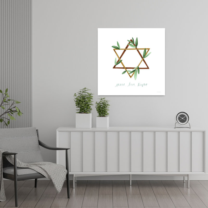 Feuille, étoile, art contemporain abstrait, H 24 po x l 24 po