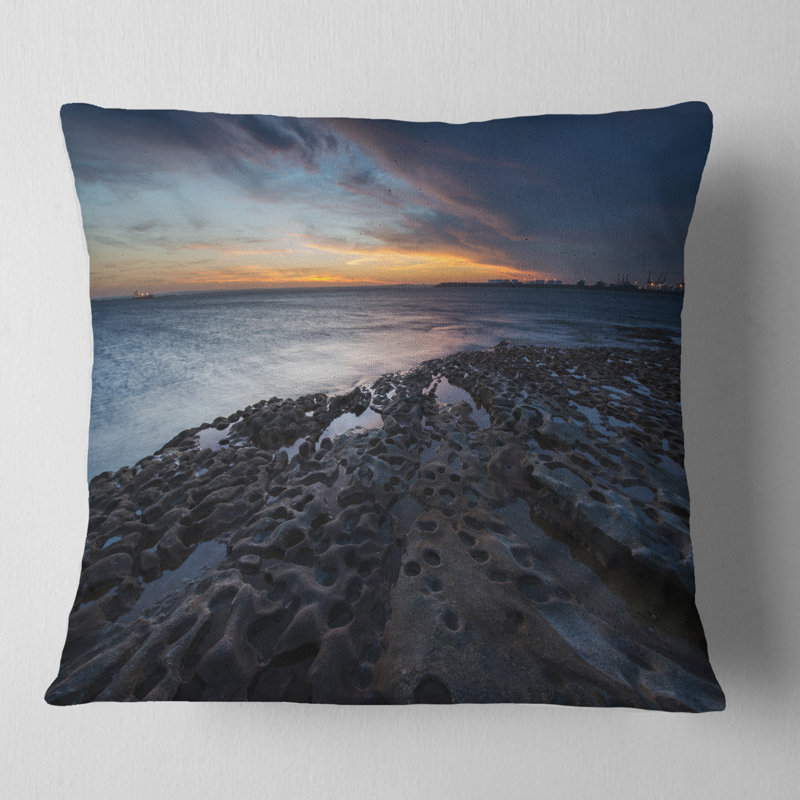 Coussin de seascape la perouse beach sydney, 16 po x 1 po, Coussin décoratif