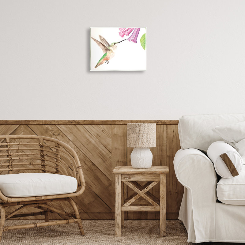 Plaque murale colibri et fleur de jacinthe, design par Stephanie Fielden