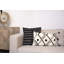 100% Cotton Throw Square Black/Ivory Pillow Cover & Insert