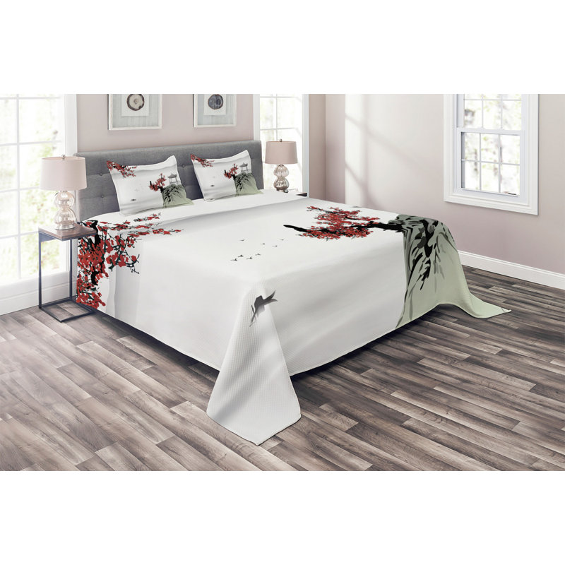 Eclectic Polyester Floral Coverlet