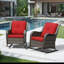 Chaise berçante d'extérieur en osier Reynaud (ensemble de 2)-716061333