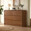 Commode 6 tiroirs pour chambre à coucher 47 po - Commode en bois incurvée anti-collision, commode Mid-Century pour placard avec texture naturelle et fentes pré-intégrées pour meuble télé, salon, chambre de bébé