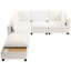 Canapé modulaire blanc de 90 po avec table basse mobile et utile - fonction de charge intégrée, zone de rembourrage, capacité de garantie du cadre de garantie, rembourrage, qualité de fabrication-560656706