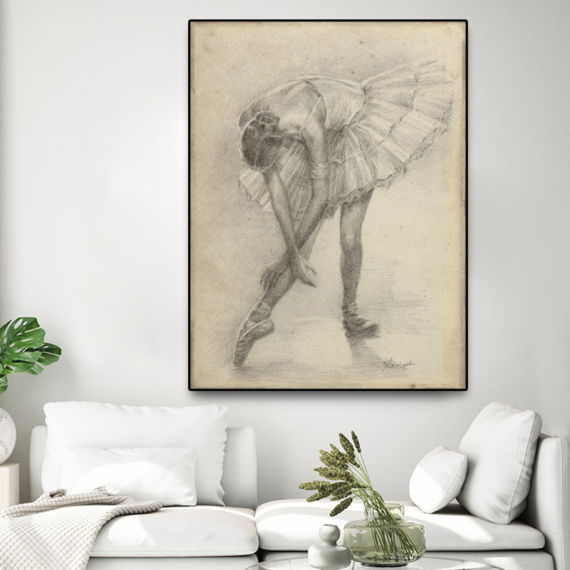 « antique ballerine study ii » par éthan harper, reproduction de structure sur toile