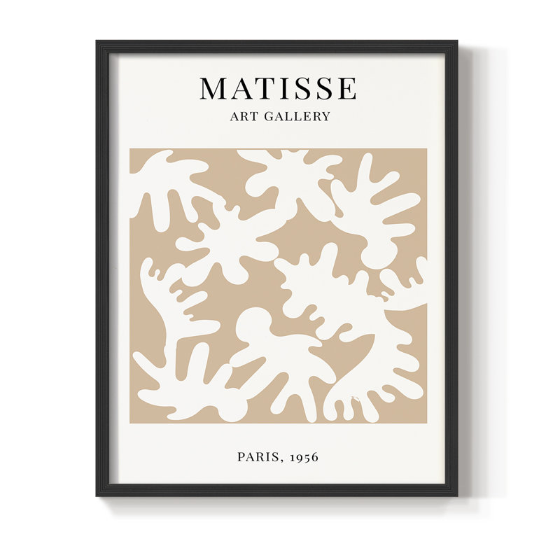 Matisse LXVII, reproduction encadrée - bois massif, Cadre simple noir, H 14 po x l 11 po