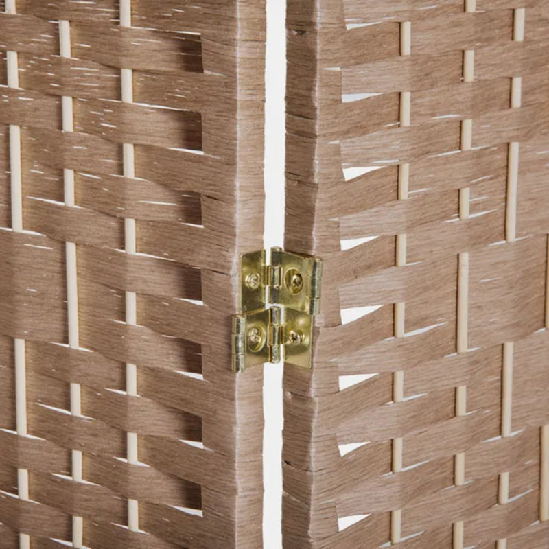 Natural 6ft 3-Panel Freestanding Folding Wicker Room Divider Privacy Screen