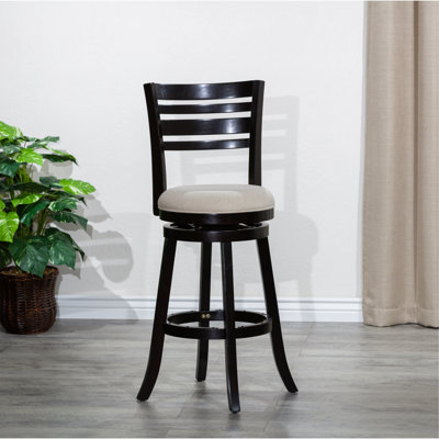 Tabouret pivotant à lattes de 30 po de hauteur de bar, finition espresso