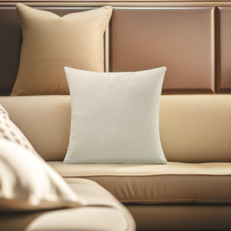 Velvet Feel Chenille Scatter Cushion Cover, Cream, 55 cm x 55 cm