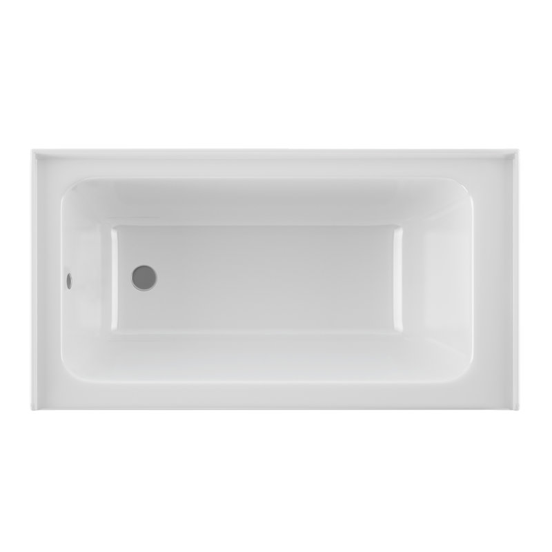 60" x 32" Alcove Soaking Acrylic Bathtub, Left