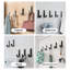 Crochets adhésifs, 12 pièces, support robuste 12 lb, support mural en acier inoxydable noir, support adhésif