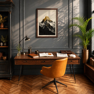 Peak In Golden Light Vintage - Print
