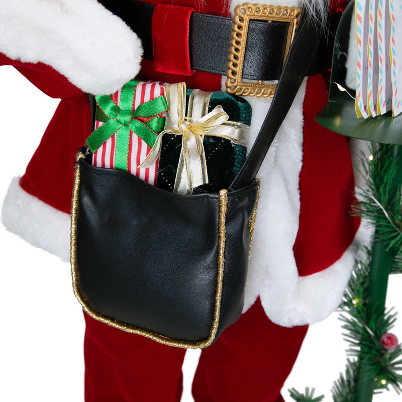 Animated And Musical Santa Claus Figure With Lighted "Merry Christmas" Mailbox - 30"