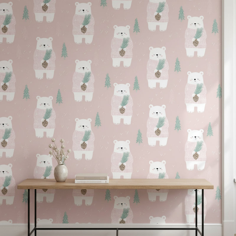 Murale rose moderne Modern Bears