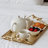 Decorative Tray, Vintage Figural Handles, Polished Gold Aluminum 25 Inch