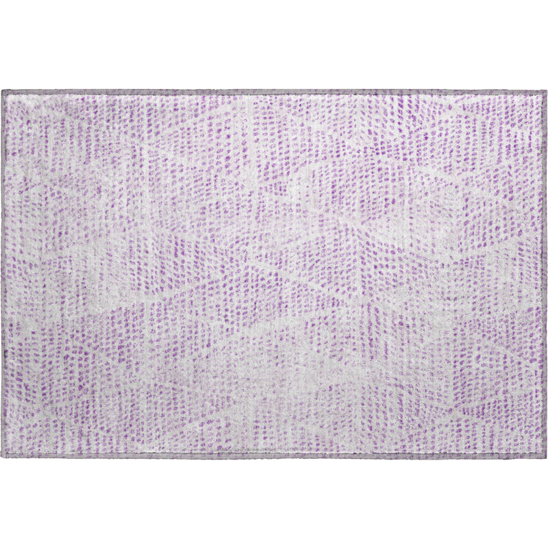 Premium Machine Washable Cerrito AMF591 Purple Rug, Rectangle 1'8" x 2'6"