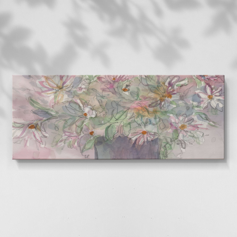 Flowering Bloom Moments I - Toile tendue avec châssis - Prêt à accrocher, H 12 po x l 30 po